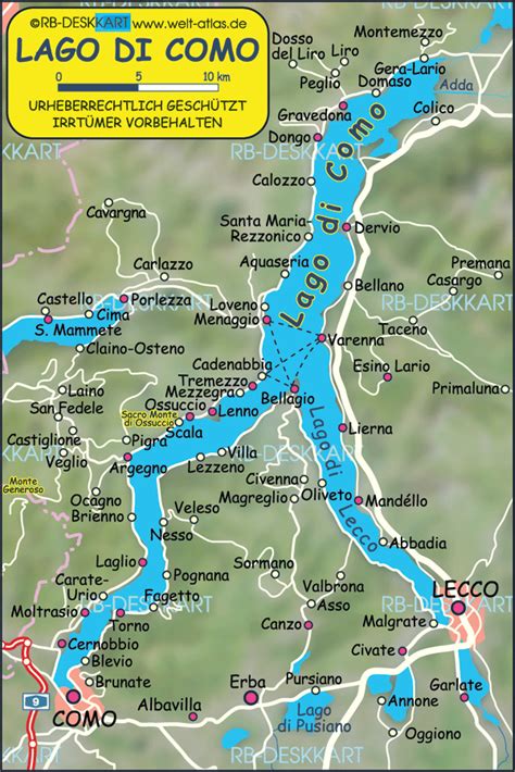 Lake Como on Italy Map